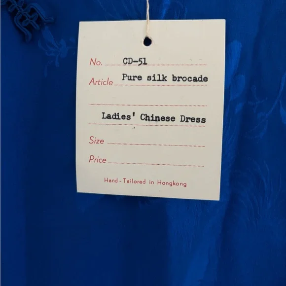 60s Vintage Chinese Qipao silk dress NWT handmade in Hong Kong - Picture 8 of 9